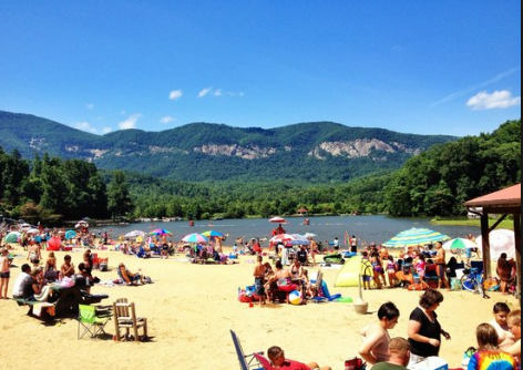 The beach at Lake Lure